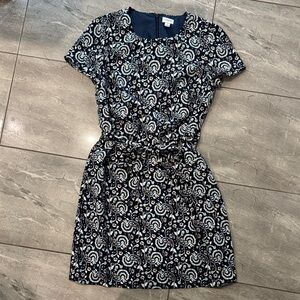 J. Crew Navy and White Mini Dress